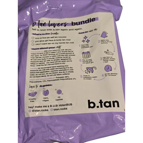 BTan Lovers Bundle Self Tan Mousse Face & Body Tan Mist & Mitt - Picture 2 of 2